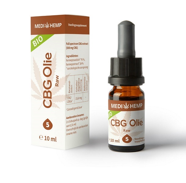 Medihemp CBG olie RAW 10 ml – 5% – 500 mg