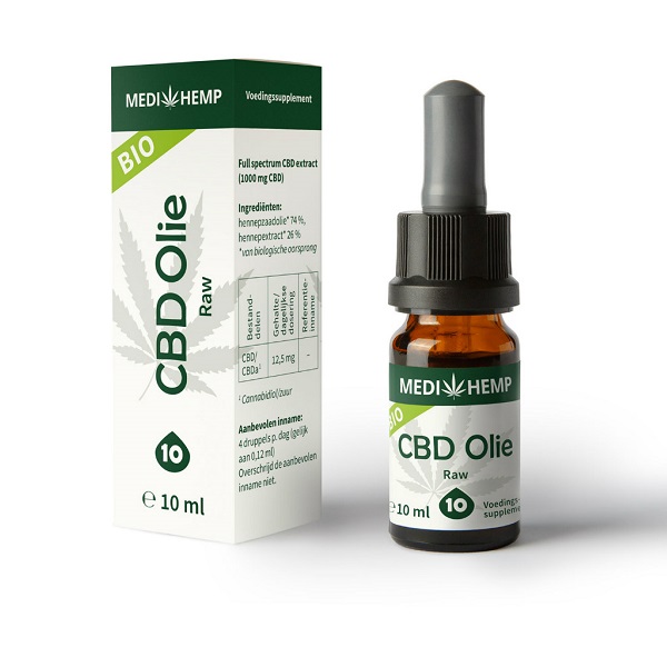 Medihemp CBD olie Raw – 10 ml – 10% – 1000 mg