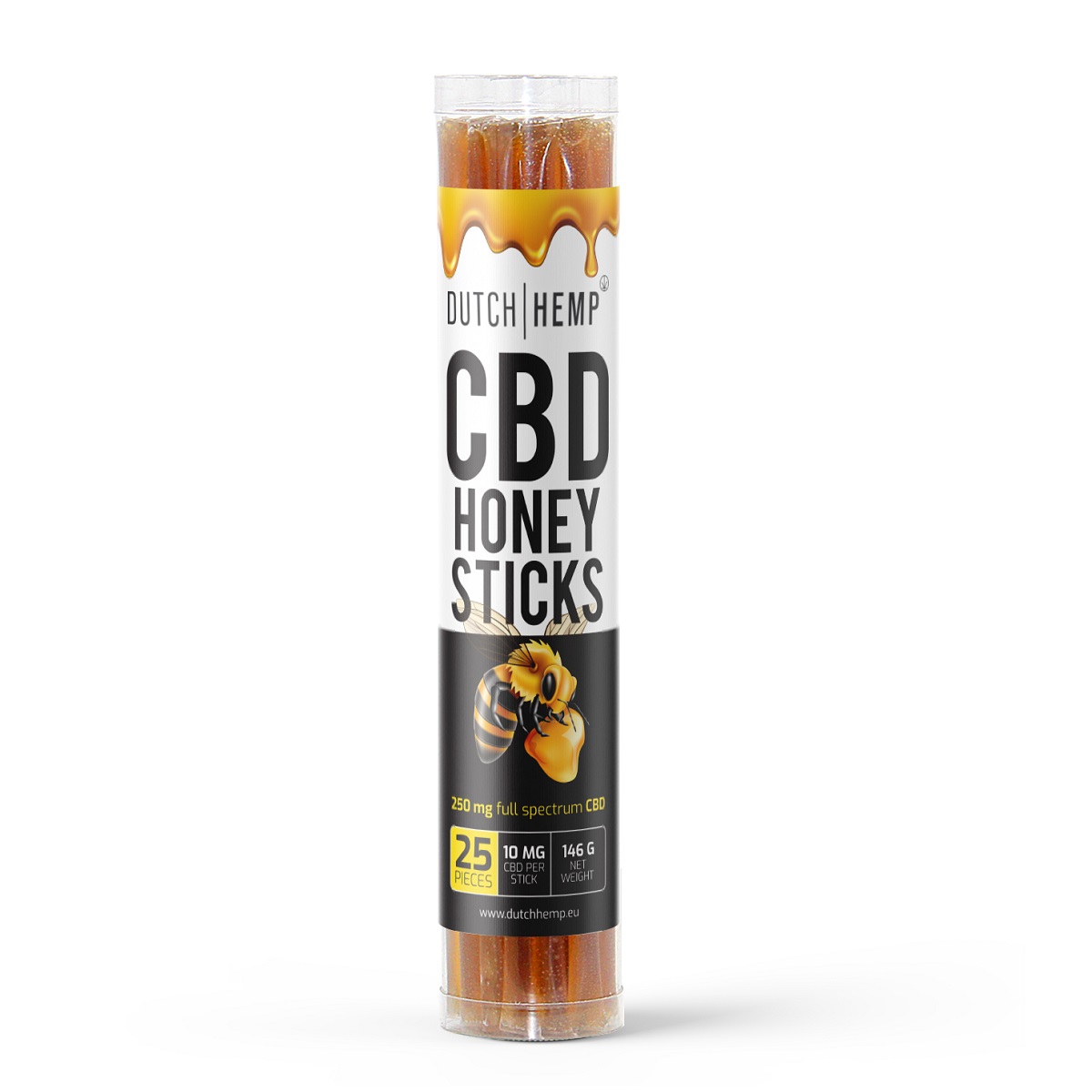Dutch Hemp CBD honing sticks 10 mg – 25 stuks – 250 mg