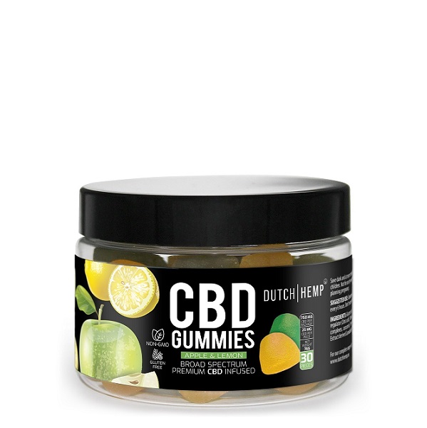 Dutch Hemp CBD Gummies 25 mg – 30 Stück – 750 mg (Apfel & Zitrone – breites Spektrum)