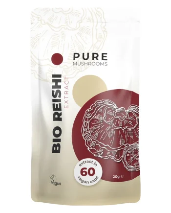 Pure Mushrooms Reishi Bio, 60 capsules: voorkant van de stazak